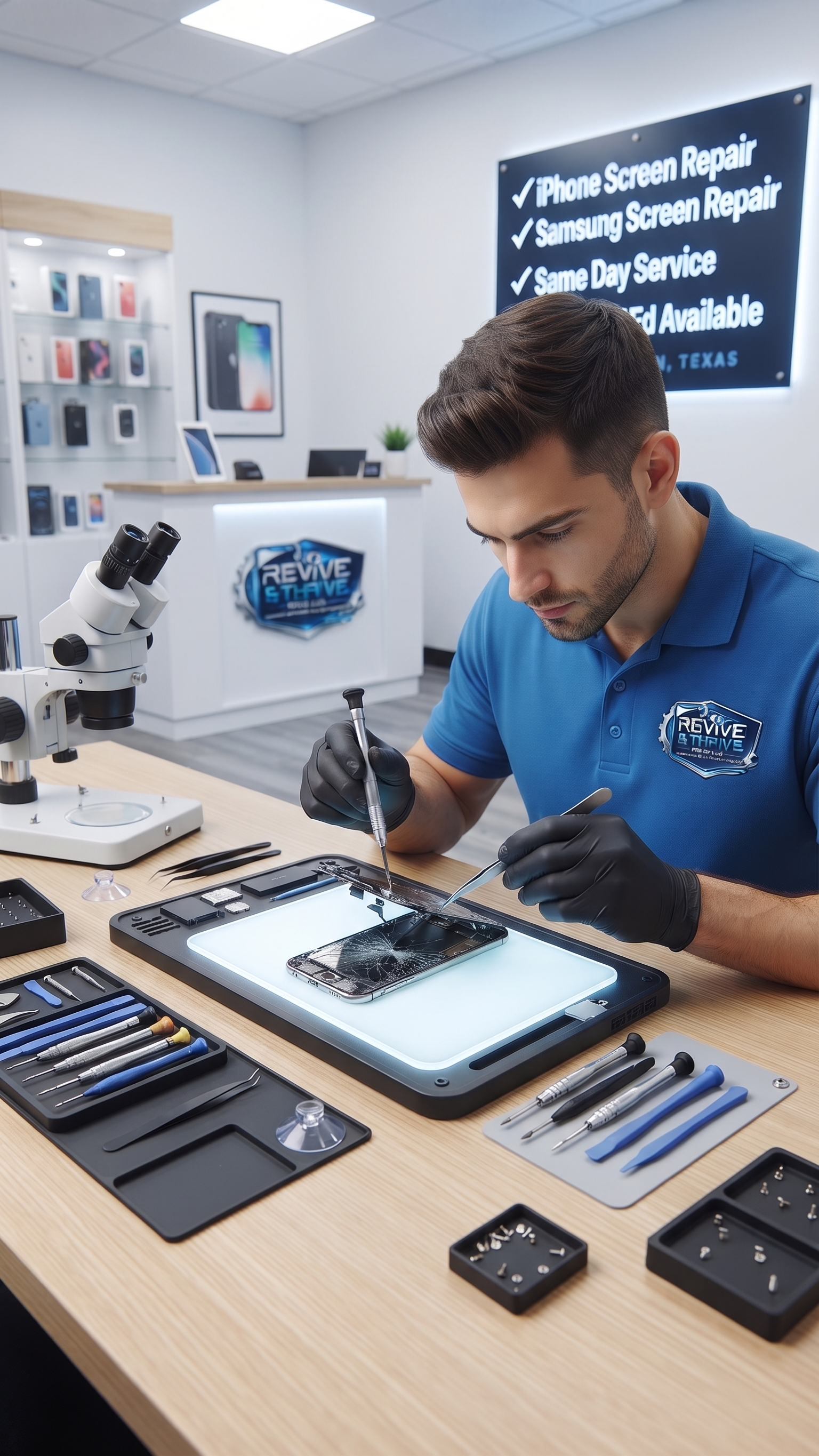 Device screen after professional repair